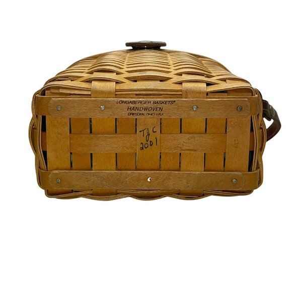 Longaberger Women’s Natural Wicker Basket & Adjustable Leather Strap Purse - Picture 10 of 11